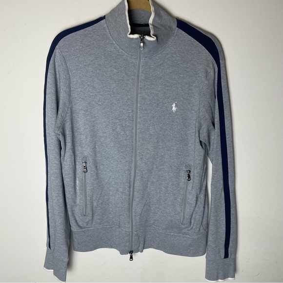 Vintage POLO Ralph Lauren Gray Zip Up Sweater Size Medium - Picture 1 of 9